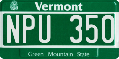 VT license plate NPU350