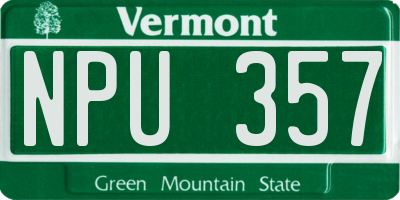 VT license plate NPU357