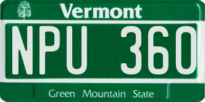 VT license plate NPU360