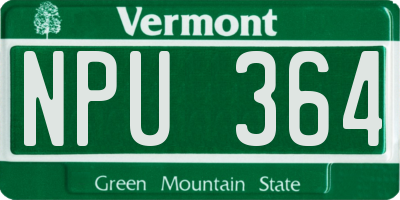 VT license plate NPU364