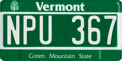 VT license plate NPU367