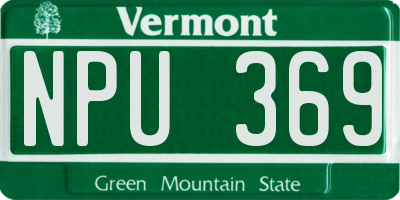 VT license plate NPU369