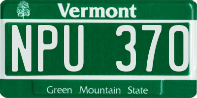 VT license plate NPU370