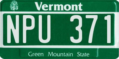 VT license plate NPU371