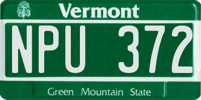 VT license plate NPU372