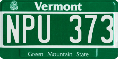 VT license plate NPU373