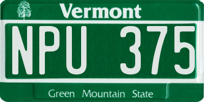 VT license plate NPU375