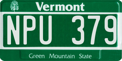 VT license plate NPU379