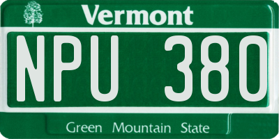 VT license plate NPU380