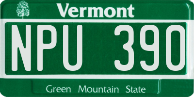 VT license plate NPU390