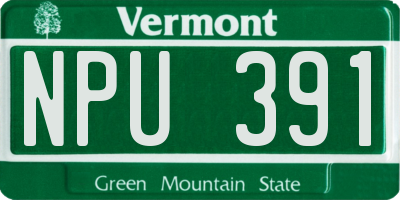 VT license plate NPU391
