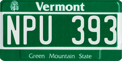 VT license plate NPU393