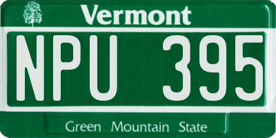 VT license plate NPU395