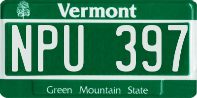 VT license plate NPU397
