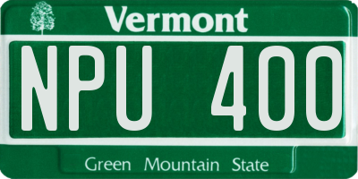 VT license plate NPU400