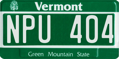 VT license plate NPU404