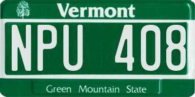 VT license plate NPU408