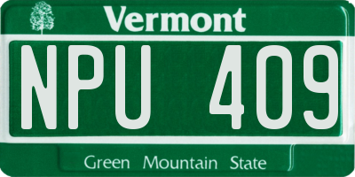 VT license plate NPU409