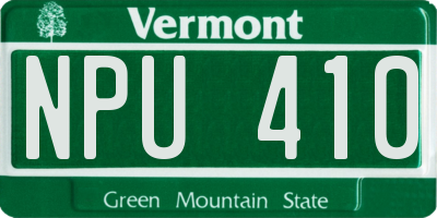 VT license plate NPU410