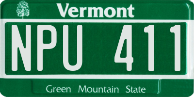 VT license plate NPU411