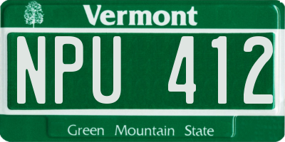 VT license plate NPU412