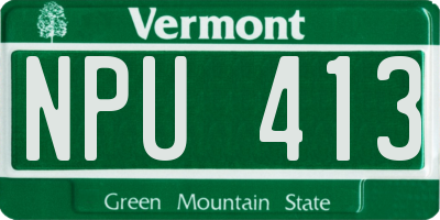 VT license plate NPU413
