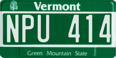 VT license plate NPU414