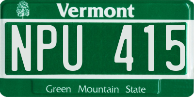 VT license plate NPU415