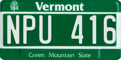 VT license plate NPU416