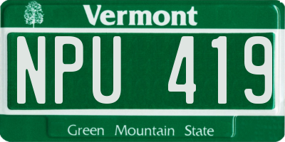 VT license plate NPU419