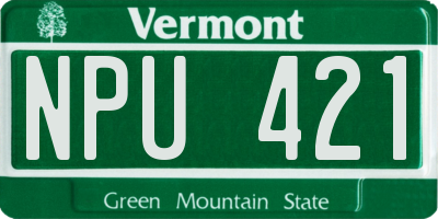VT license plate NPU421