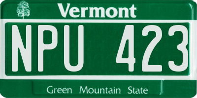 VT license plate NPU423