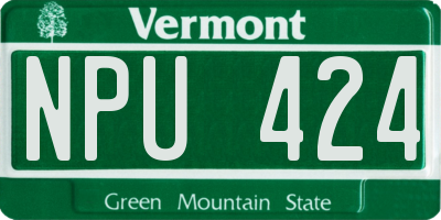 VT license plate NPU424