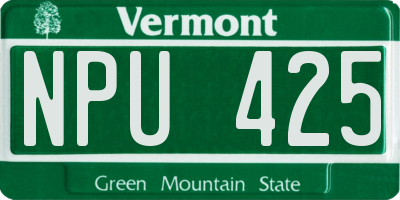 VT license plate NPU425