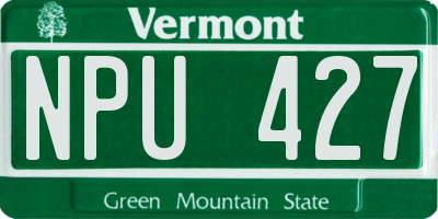 VT license plate NPU427