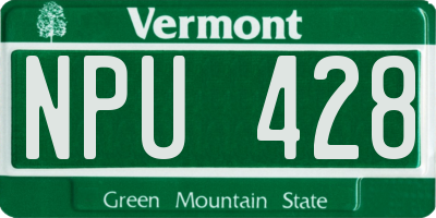 VT license plate NPU428