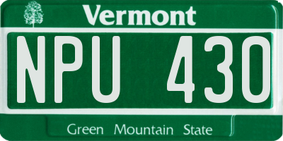 VT license plate NPU430