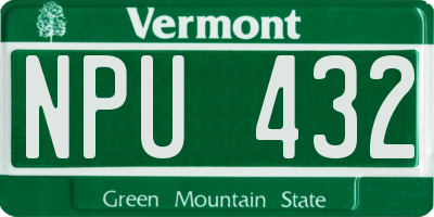 VT license plate NPU432