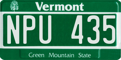 VT license plate NPU435