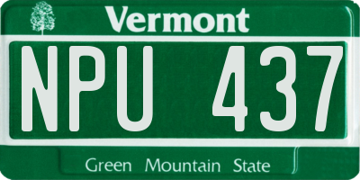 VT license plate NPU437