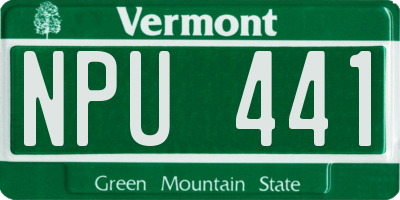 VT license plate NPU441