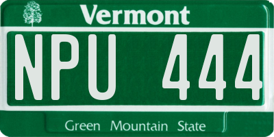 VT license plate NPU444