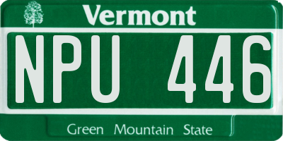 VT license plate NPU446