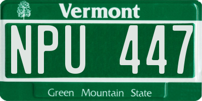 VT license plate NPU447