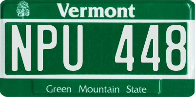 VT license plate NPU448