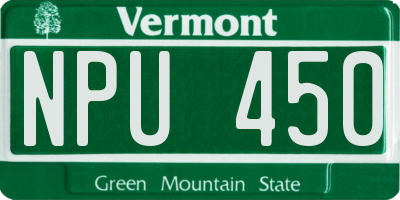 VT license plate NPU450