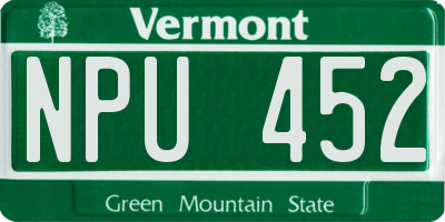 VT license plate NPU452