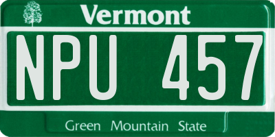 VT license plate NPU457