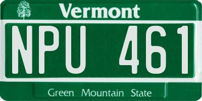 VT license plate NPU461