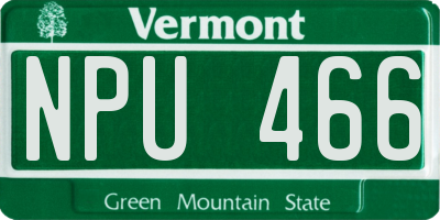 VT license plate NPU466